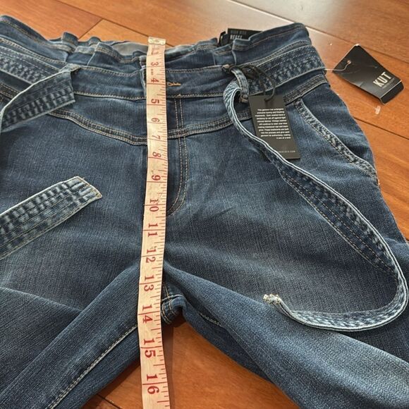 NWT KUT from the cloth Reese High Rise Ankle Straight Paperbag Waist Jean Size 4 - Picture 11 of 12